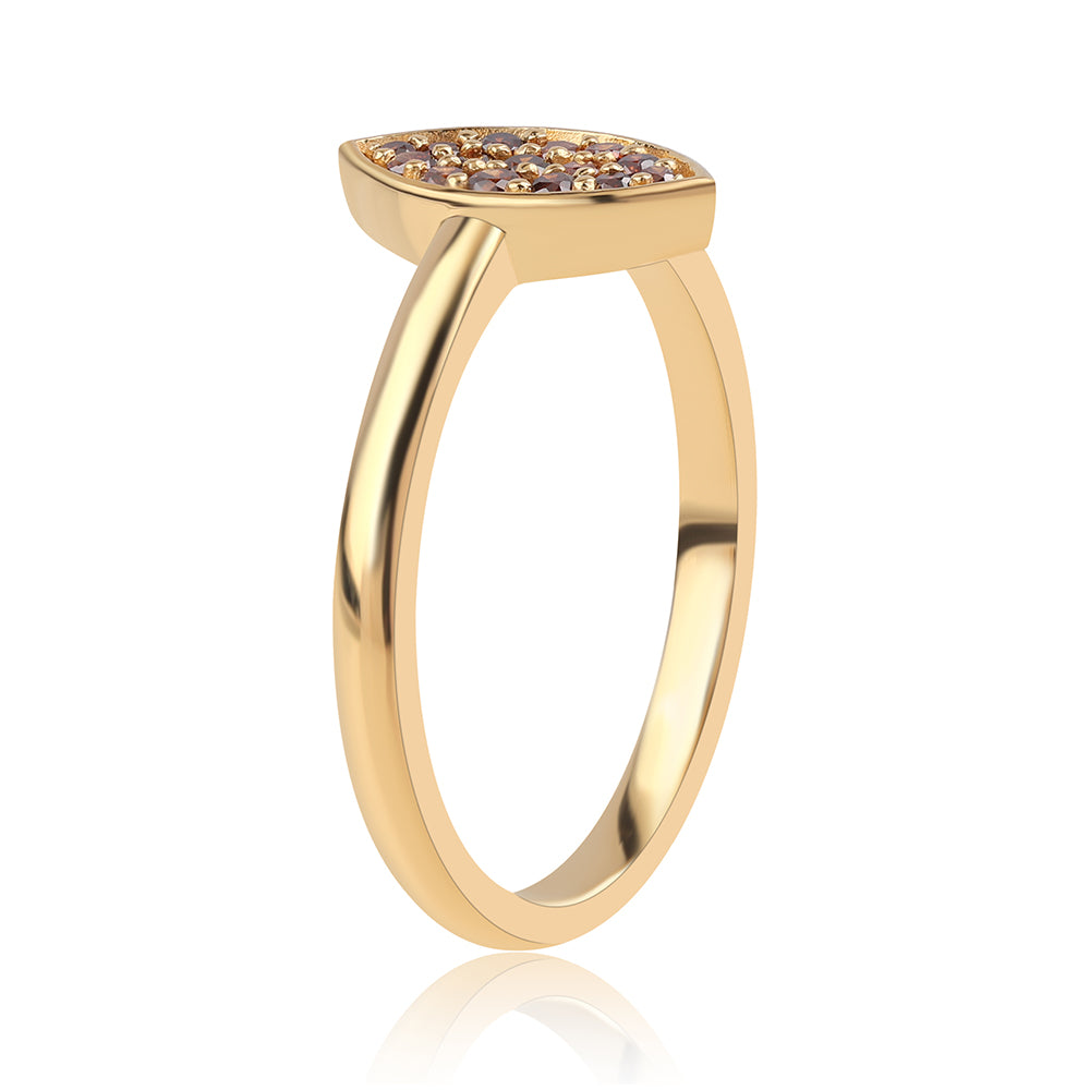 Inel din Argint 925 Placat cu Aur ( 2.11 grame ) cu Diamant Roșu 0.17 Carate