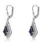 Cercei din Argint 925 ( 3.09 grame ) cu Safir Albastru Australian și Topaz Alb 3.26 Carate
