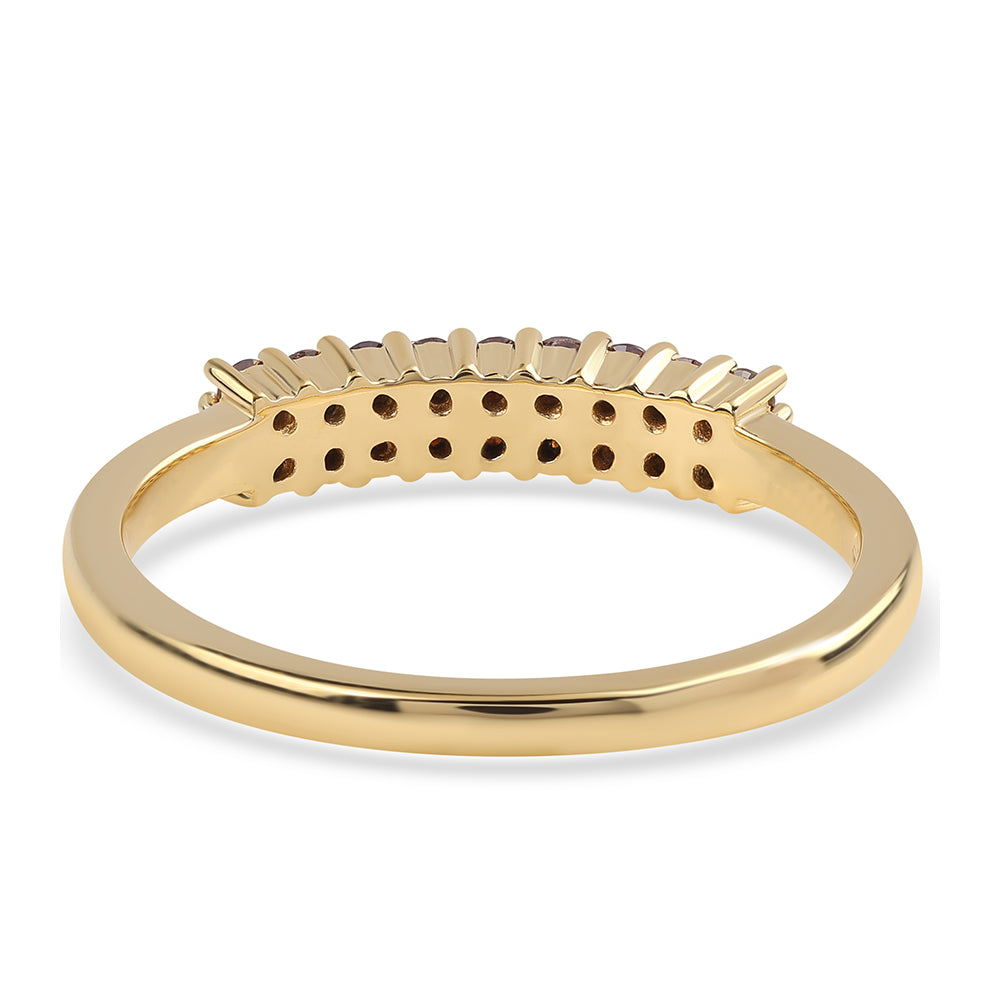 Inel din Argint 925 Placat cu Aur ( 1.91 grame ) cu Diamant Roșu 0.26 Carate