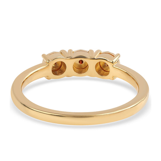 Inel din Argint 925 Placat cu Aur ( 2.06 grame ) cu Diamant Roșu 0.04 Carate