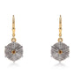 Cercei din Argint 925 Placat cu Aur ( 3.94 grame ) cu Diamant Roșu și Diamant Alb 0.11 Carate