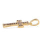 Cruce Pandantiv din Argint 925 Placat cu Aur ( 1.29 grame ) cu Diamant Roșu 0.34 Carate