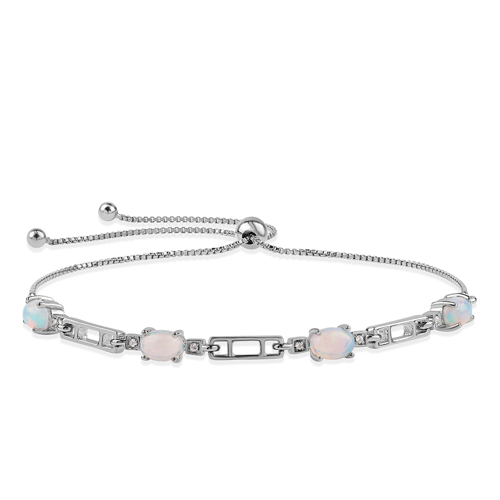 Brățară din Argint 925 Placat cu Aur ( 4.5 grame ) cu Opal Etiopian Lega Dembi și Topaz Alb 1.4 Carate