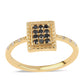 Inel din Argint 925 Placat cu Aur ( 2.43 grame ) cu Diamant Negru și Diamant Alb 0.23 Carate