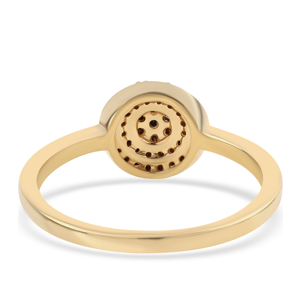 Inel din Argint 925 Placat cu Aur ( 2.58 grame ) cu Diamant Negru 0.32 Carate