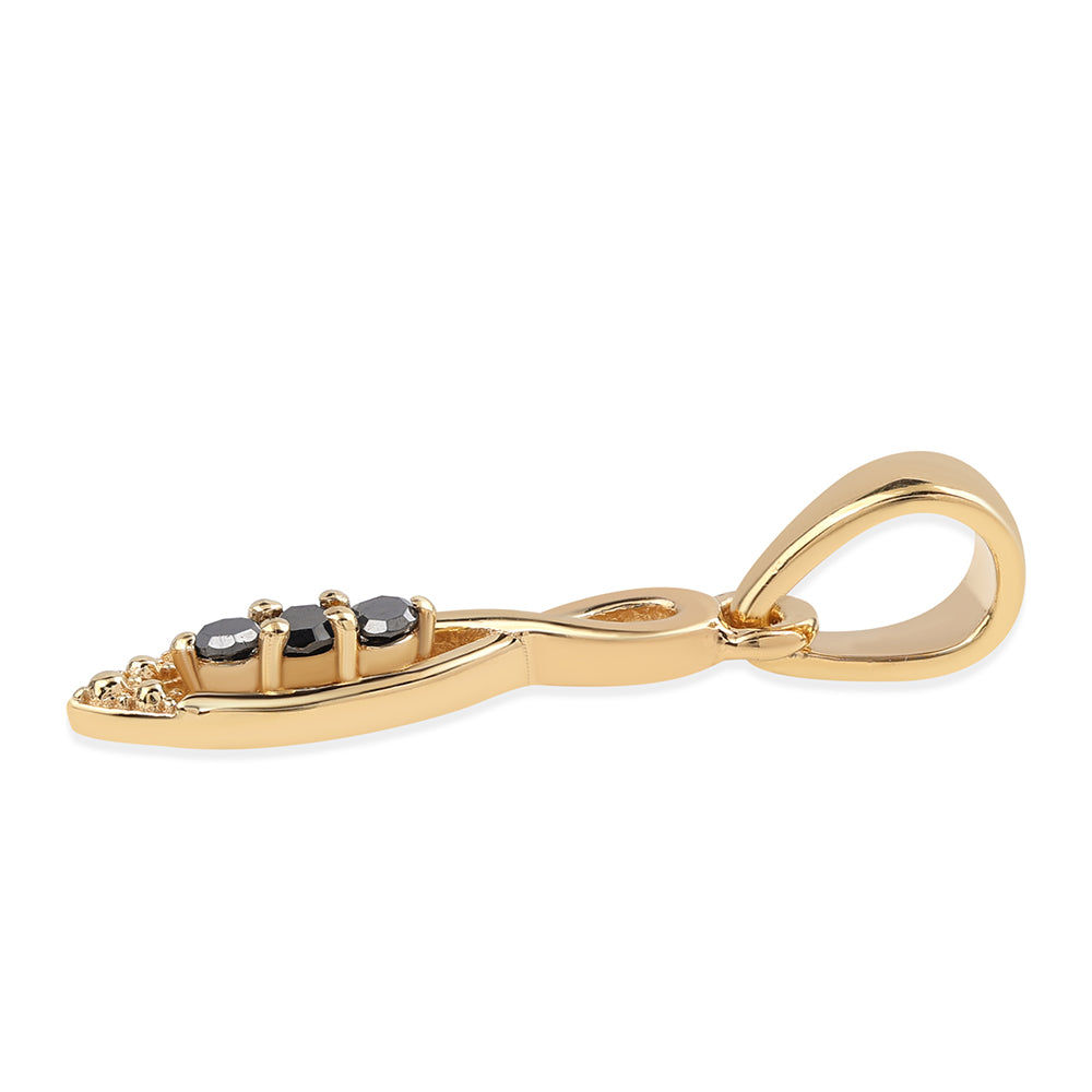 Pandantiv din Argint 925 Placat cu Aur ( 0.64 grame ) cu Diamant Negru 0.05 Carate