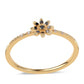 Inel din Argint 925 Placat cu Aur ( 1.36 grame ) cu Diamant Negru și Diamant Alb 0.07 Carate