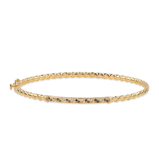 Brățară din Argint 925 Placat cu Aur ( 8.53 grame ) cu Diamant Negru 0.14 Carate