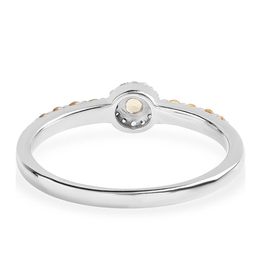 Inel din Argint 925 ( 1.94 grame ) cu Citrin Brazilian Clasa "AA" și Topaz Alb 1.13 Carate