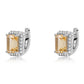 Cercei din Argint 925 ( 3.01 grame ) cu Citrin Brazilian Clasa "AA" și Topaz Alb 3.74 Carate