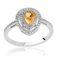 Inel din Argint 925 ( 2.49 grame ) cu Citrin Brazilian Clasa "AA" și Topaz Alb 0.92 Carate