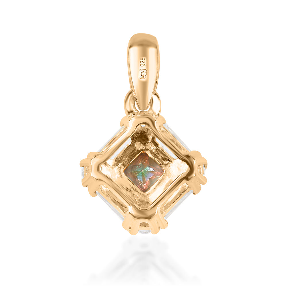 Pandantiv din Argint 925 Placat cu Aur ( 1.13 grame ) cu Topaz Mistic și Topaz Alb 1.24 Carate 3 