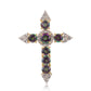 Cruce Pandantiv din Argint 925 Placat cu Aur ( 3.34 grame ) cu Topaz Mistic și Topaz Alb 5.2 Carate