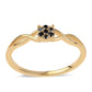 Inel din Argint 925 Placat cu Aur ( 1.63 grame ) cu Diamant Negru 0.11 Carate