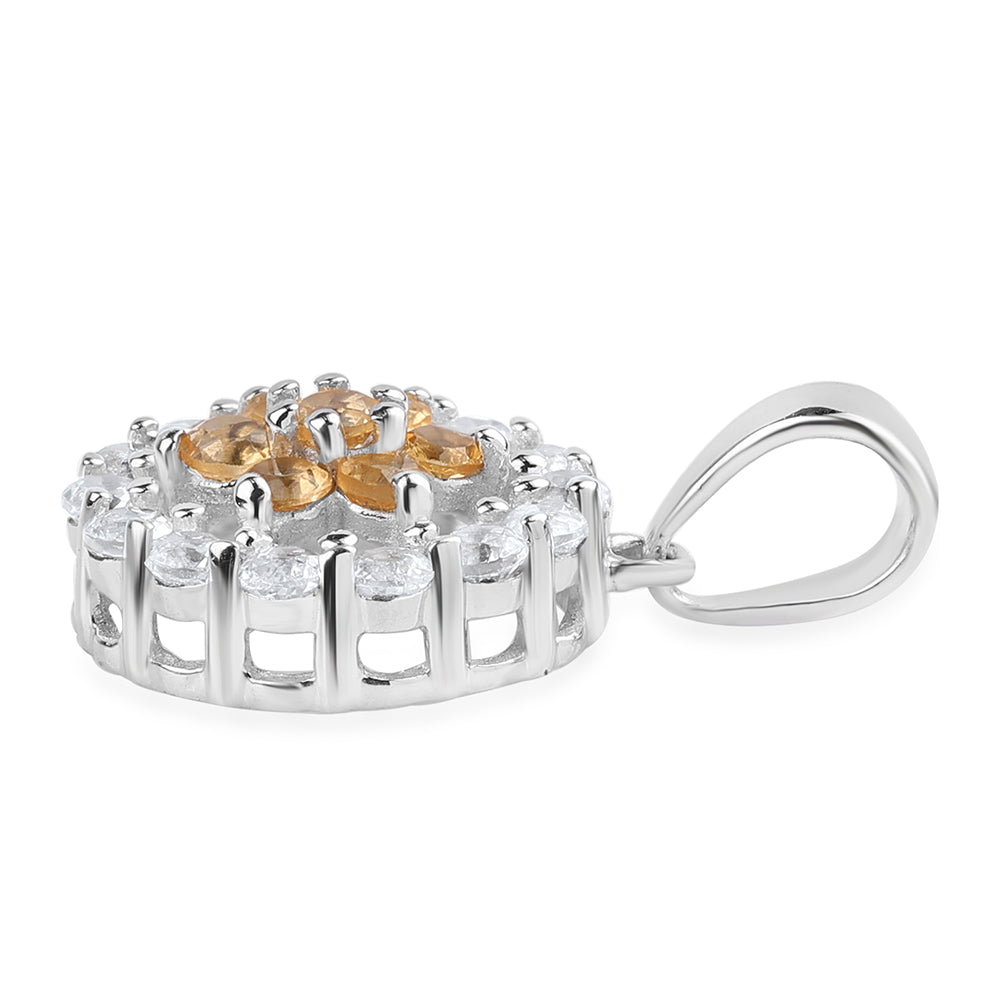 Pandantiv din Argint 925 ( 1.16 grame ) cu Citrin Brazilian Clasa "AA" și Topaz Alb 0.84 Carate