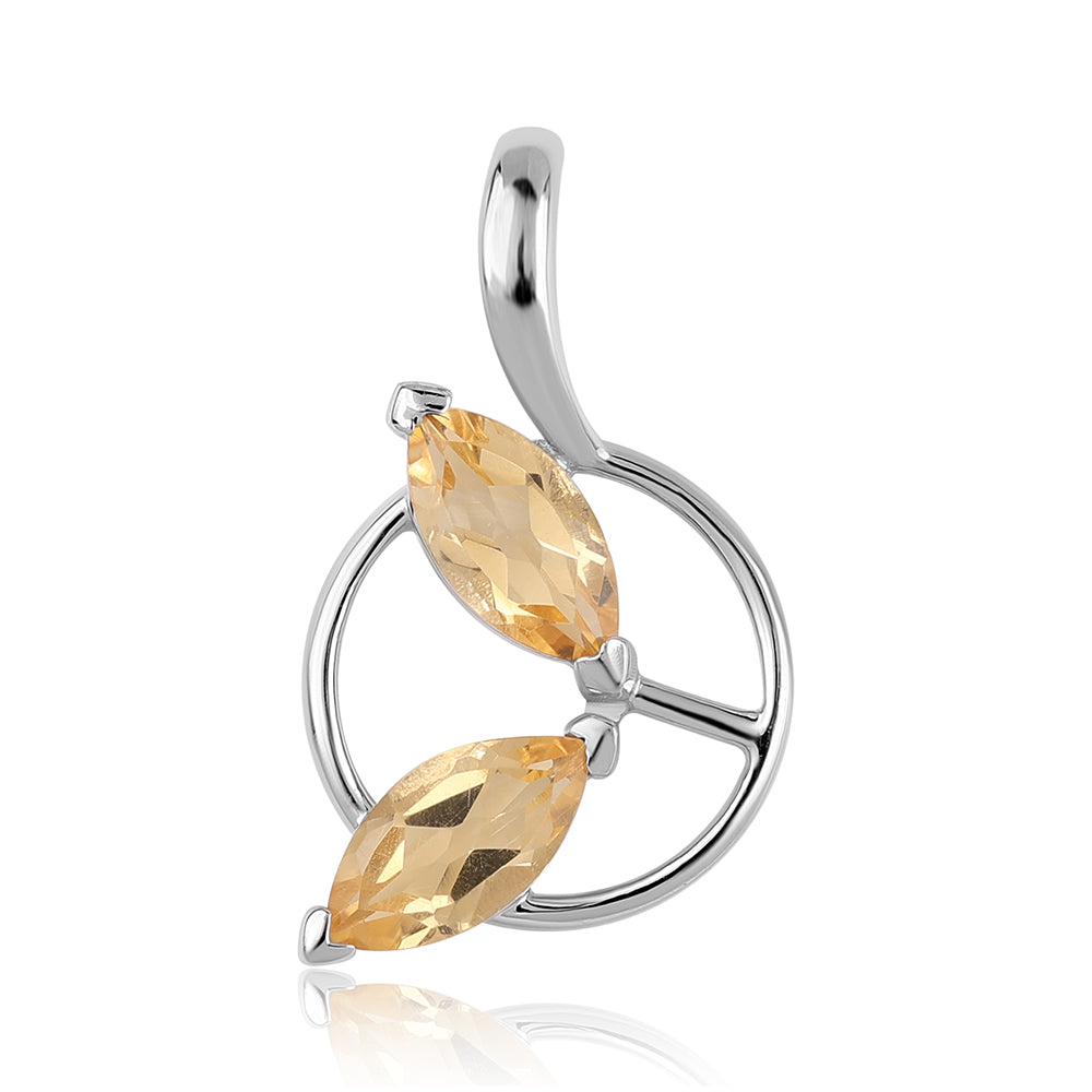 Pandantiv din Argint 925 ( 1.09 grame ) cu Citrin Brazilian Clasa "AA" 1 Carate 1 