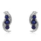 Cercei din Argint 925 ( 3.88 grame ) cu Safir Albastru Australian și Topaz Alb 1.76 Carate