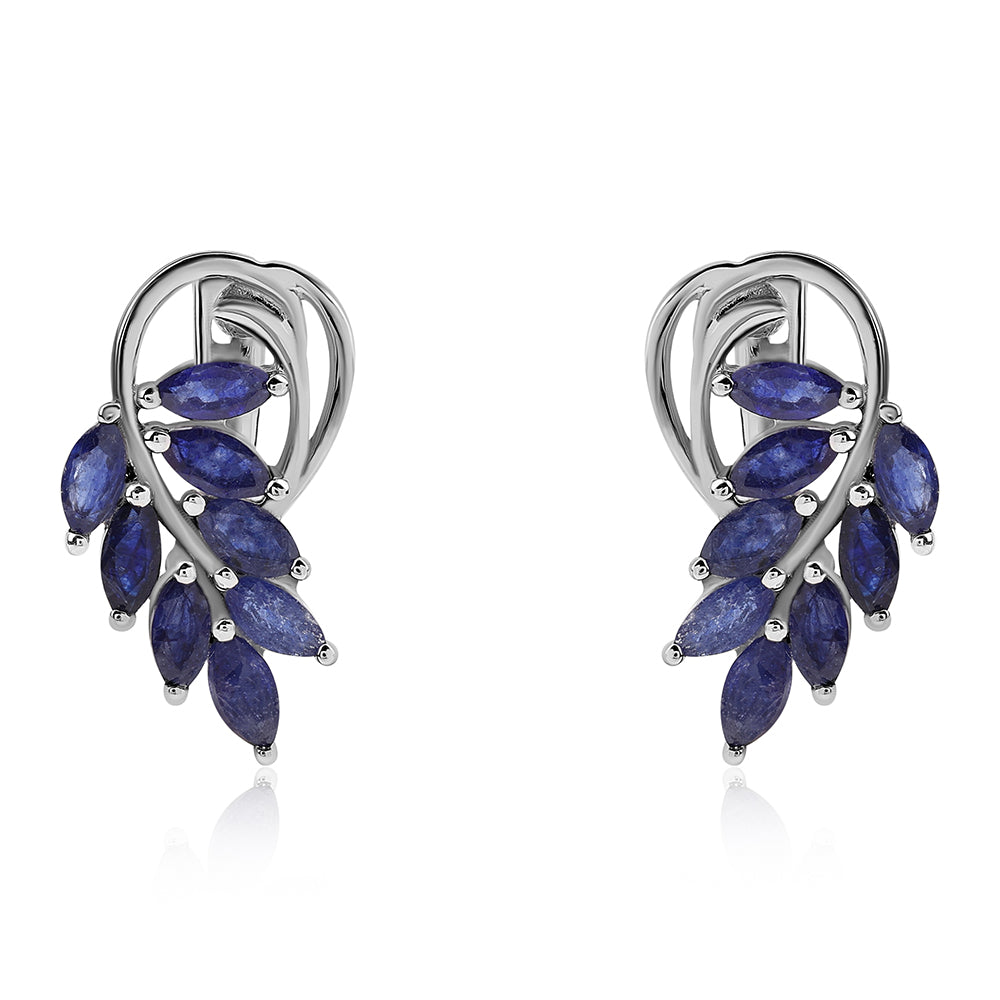 Cercei din Argint 925 ( 2.19 grame ) cu Safir Albastru Australian 1.6 Carate