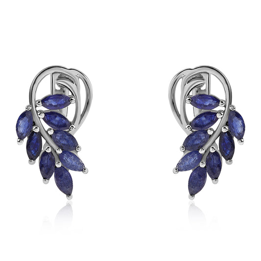 Cercei din Argint 925 ( 2.19 grame ) cu Safir Albastru Australian 1.6 Carate