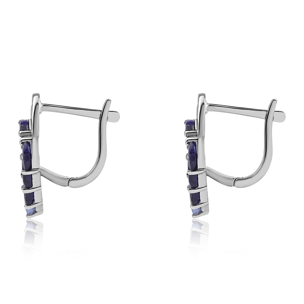 Cercei din Argint 925 ( 2.19 grame ) cu Safir Albastru Australian 1.6 Carate