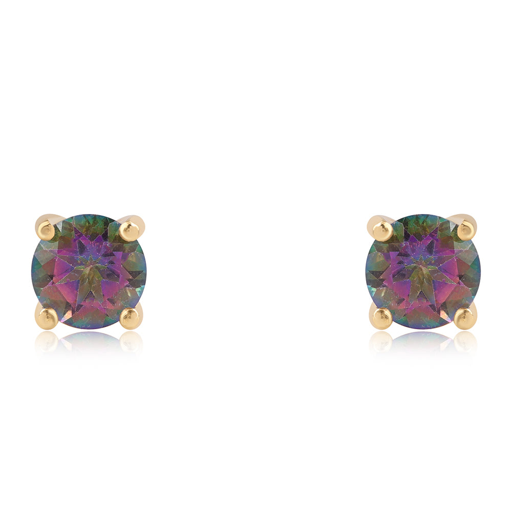 Cercei din Argint 925 Placat cu Aur ( 1.39 grame ) cu Topaz Mistic 1.88 Carate