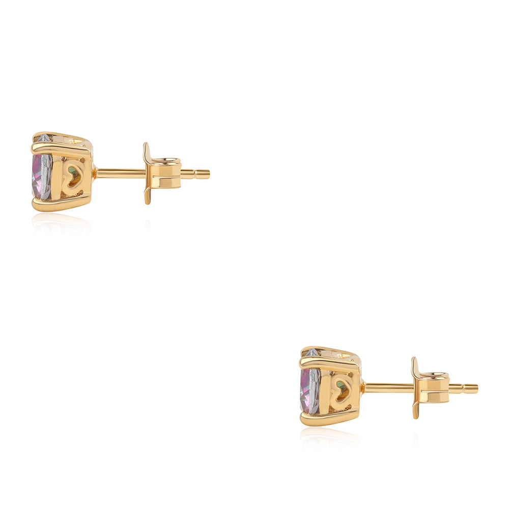 Cercei din Argint 925 Placat cu Aur ( 1.39 grame ) cu Topaz Mistic 1.88 Carate