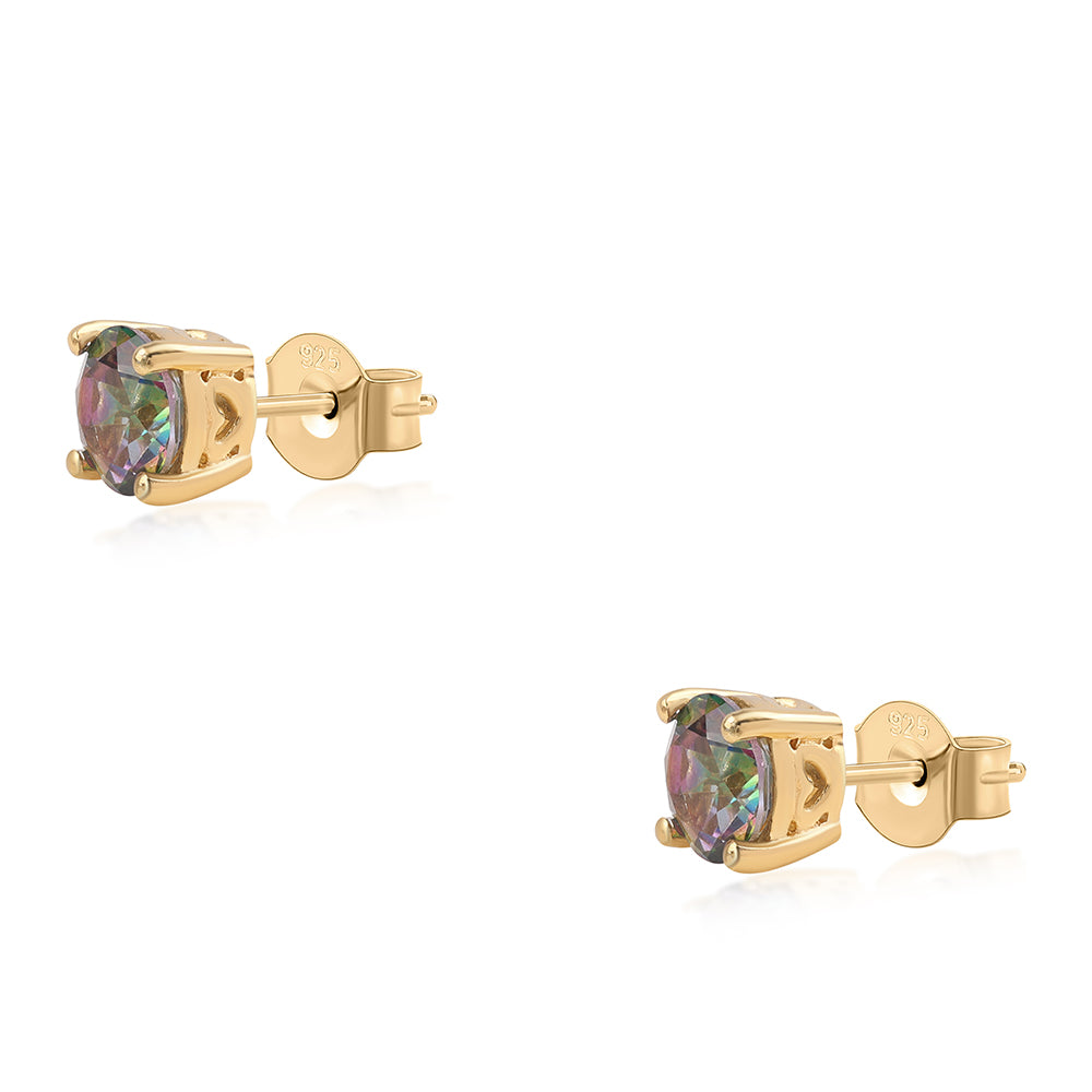Cercei din Argint 925 Placat cu Aur ( 1.39 grame ) cu Topaz Mistic 1.88 Carate