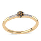 Inel din Argint 925 Placat cu Aur ( 2.08 grame ) cu Diamant Negru și Diamant Alb 0.12 Carate