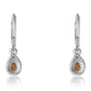 Cercei din Argint 925 ( 2.02 grame ) cu Citrin Brazilian Clasa "AA" și Topaz Alb 1.24 Carate