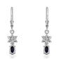 Cercei din Argint 925 ( 2.07 grame ) cu Safir Albastru Australian și Topaz Alb 1.92 Carate