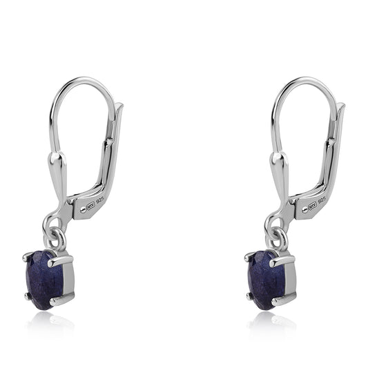 Cercei din Argint 925 ( 1.22 grame ) cu Safir Albastru Australian 1.36 Carate