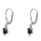 Cercei din Argint 925 ( 1.22 grame ) cu Safir Albastru Australian 1.36 Carate