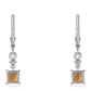 Cercei din Argint 925 ( 1.61 grame ) cu Citrin Brazilian Clasa "AA" și Topaz Alb 1.38 Carate