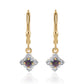 Cercei din Argint 925 Placat cu Aur ( 1.48 grame ) cu Topaz Mistic și Topaz Alb 0.39 Carate