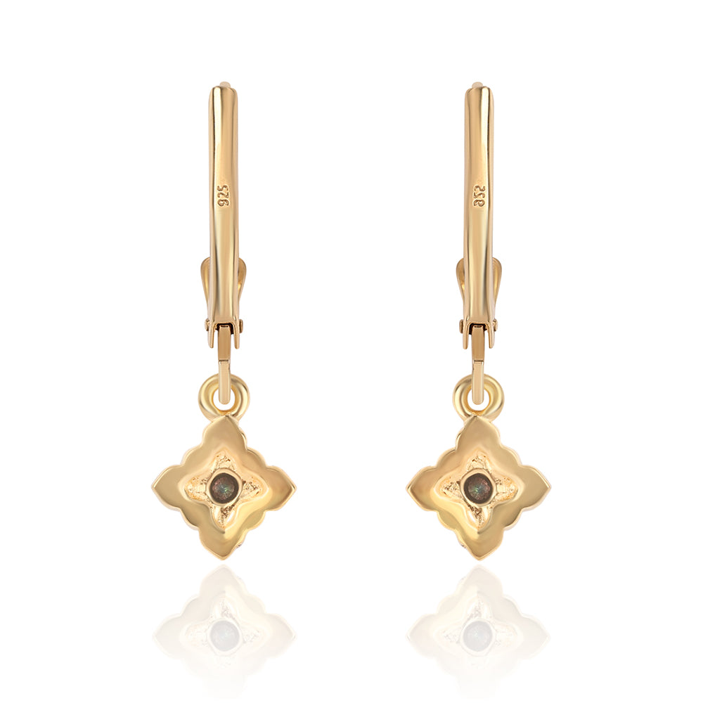 Cercei din Argint 925 Placat cu Aur ( 1.48 grame ) cu Topaz Mistic și Topaz Alb 0.39 Carate 3 
