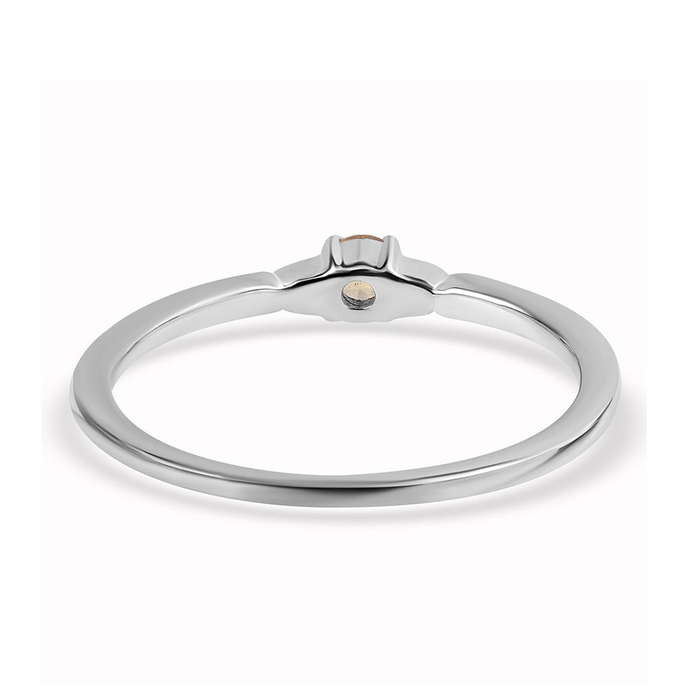 Inel din Argint 925 ( 1.66 grame ) cu Citrin Brazilian Clasa "AA" și Topaz Alb 0.18 Carate