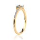 Inel din Argint 925 Placat cu Aur ( 1.87 grame ) cu Topaz Mistic și Topaz Alb 0.36 Carate