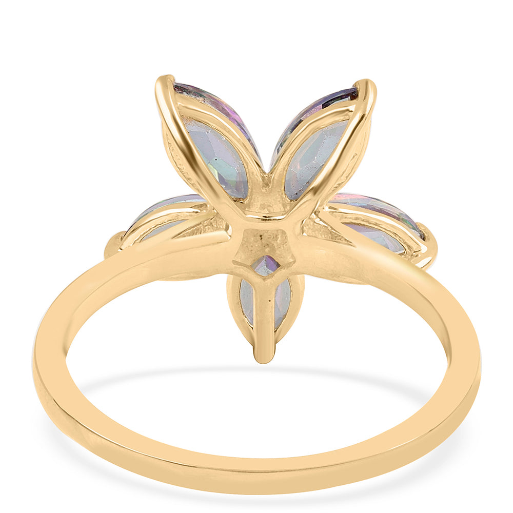 Inel din Argint 925 Placat cu Aur ( 2.42 grame ) cu Topaz Mistic 2.85 Carate 3 