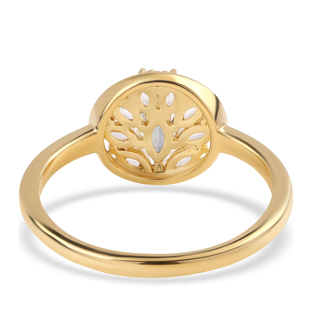 Inel din Argint 925 Placat cu Aur ( 2.84 grame ) cu Topaz Mistic și Topaz Alb 0.94 Carate 3 