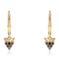 Cercei din Argint 925 Placat cu Aur ( 1.34 grame ) cu Diamant Negru 0.18 Carate