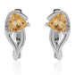 Cercei din Argint 925 ( 2.6 grame ) cu Citrin Brazilian Clasa "AA" și Topaz Alb 0.88 Carate