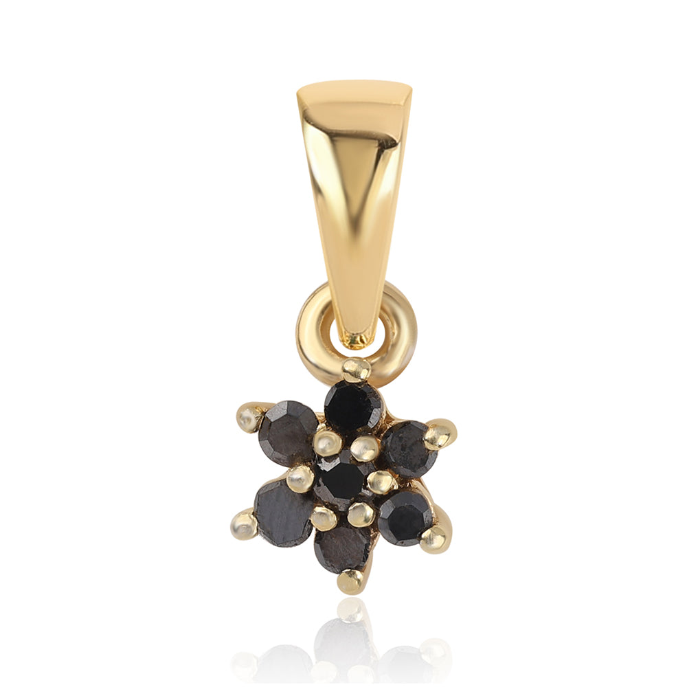 Pandantiv din Argint 925 Placat cu Aur ( 0.44 grame ) cu Diamant Negru 0.11 Carate 1 