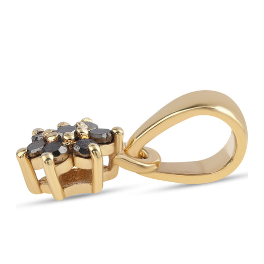 Pandantiv din Argint 925 Placat cu Aur ( 0.44 grame ) cu Diamant Negru 0.11 Carate