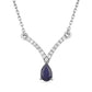 Colier din Argint 925 ( 2.55 grame ) cu Safir Albastru Australian și Topaz Alb 0.79 Carate