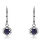Cercei din Argint 925 ( 1.91 grame ) cu Safir Albastru Australian și Topaz Alb 1.78 Carate