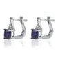 Cercei din Argint 925 ( 1.88 grame ) cu Safir Albastru Australian și Topaz Alb 2.05 Carate