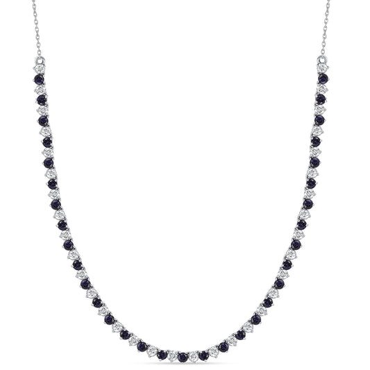 Colier din Argint 925 ( 7.25 grame ) cu Safir Albastru Australian și Topaz Alb 10.36 Carate