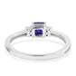 Inel din Argint 925 ( 1.99 grame ) cu Safir Albastru Australian și Topaz Alb 1.06 Carate