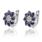 Cercei din Argint 925 ( 3.77 grame ) cu Safir Albastru Australian și Topaz Alb 2.05 Carate