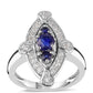 Inel din Argint 925 ( 4.37 grame ) cu Safir Albastru Australian și Topaz Alb 1.13 Carate